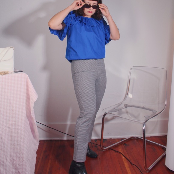 Zara Gingham Trouser Pants - Picture 4 of 8